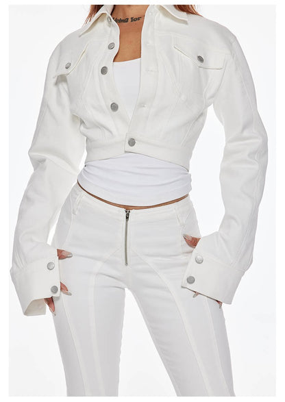 Panelled Cropped Denim Jacket