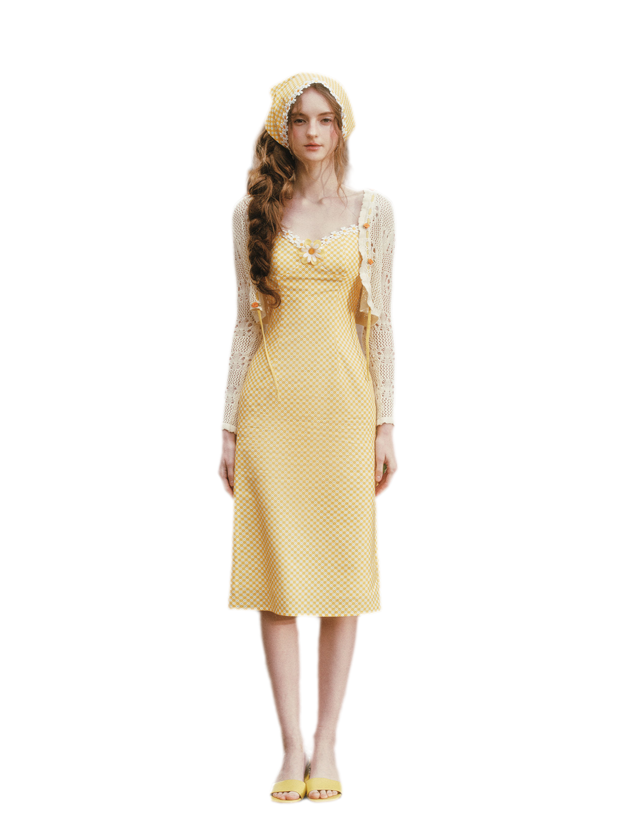 Daisy Gingham Midi Dress
