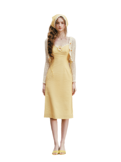 Daisy Gingham Midi Dress