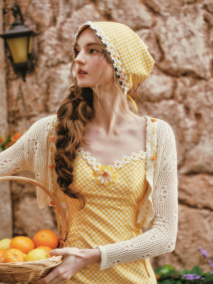 Daisy Gingham Midi Dress