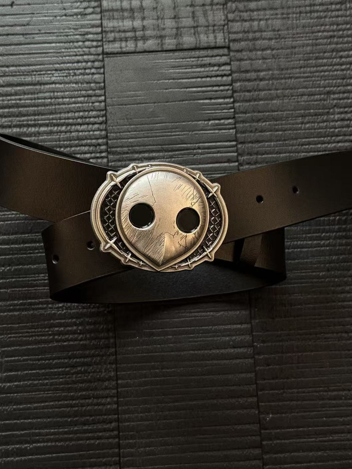 Molded Alloy Buckle Leather Belt