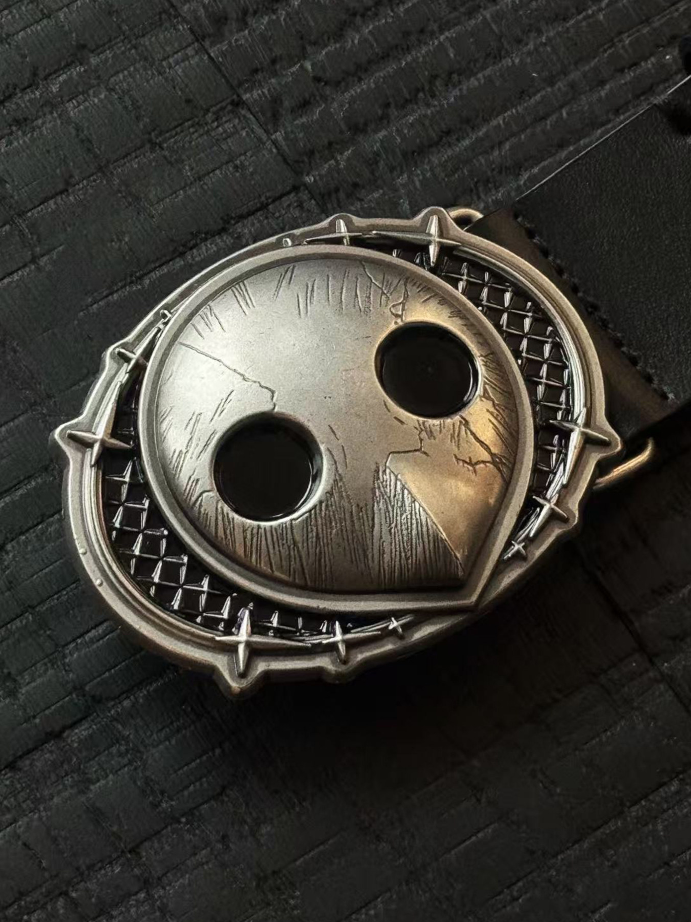 Molded Alloy Buckle Leather Belt