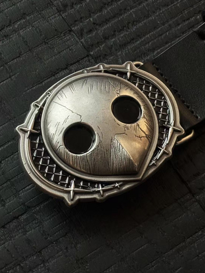 Molded Alloy Buckle Leather Belt