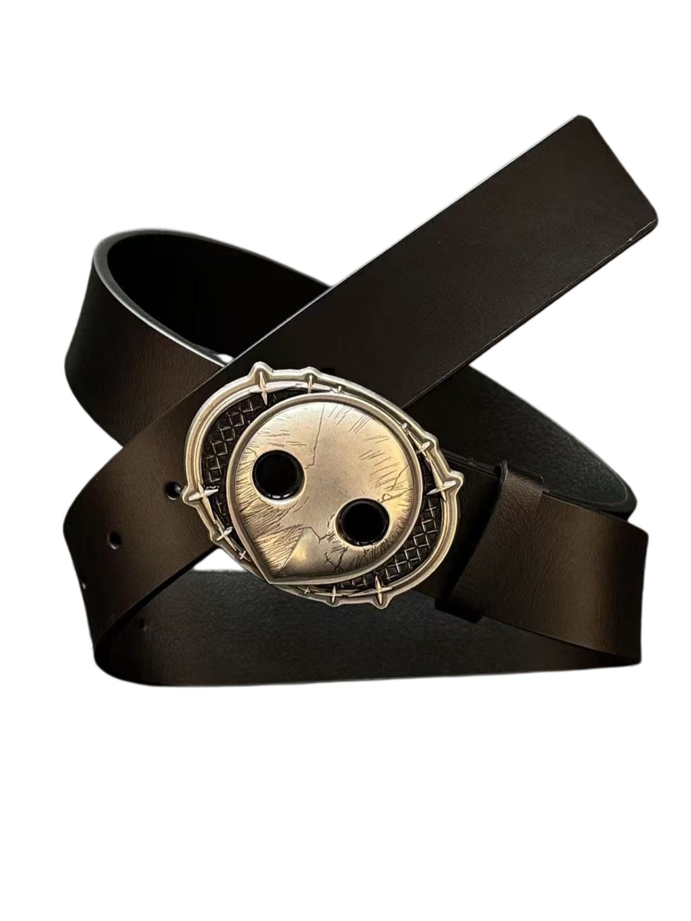 Molded Alloy Buckle Leather Belt