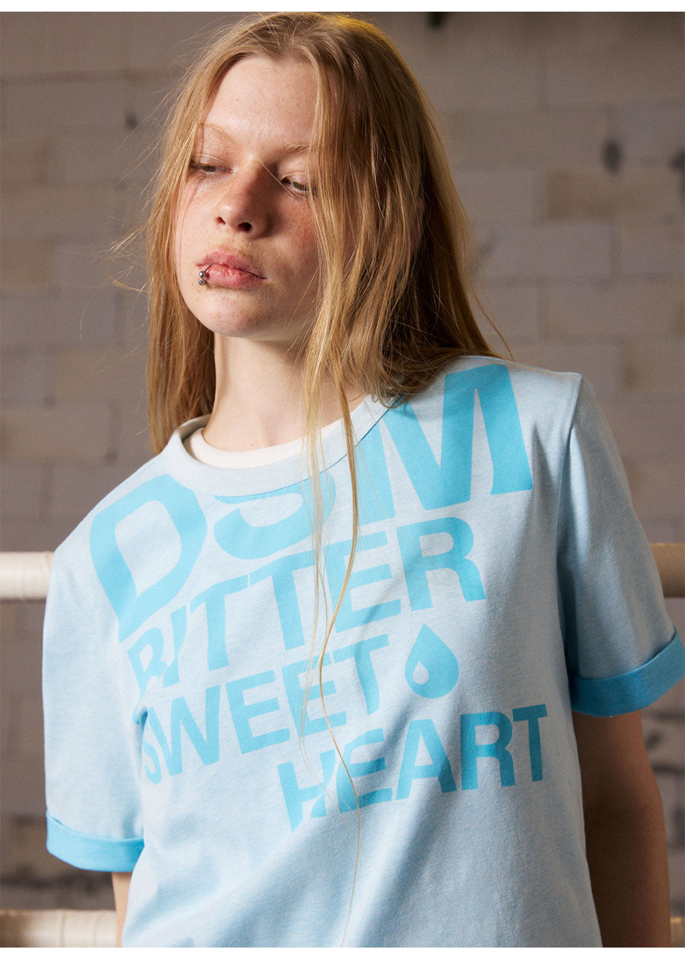 Contrast Print Fitted T-Shirt