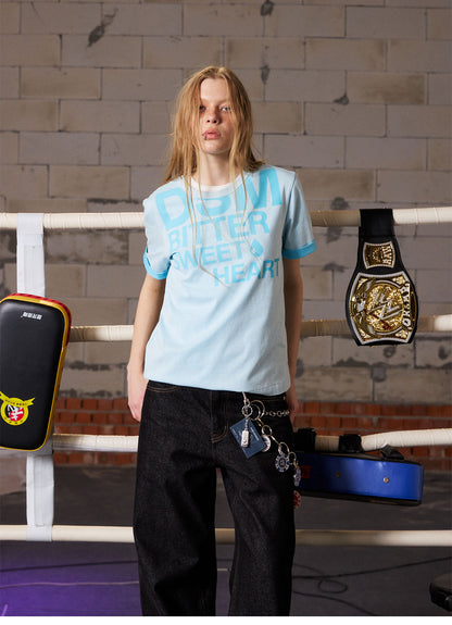 Contrast Print Fitted T-Shirt