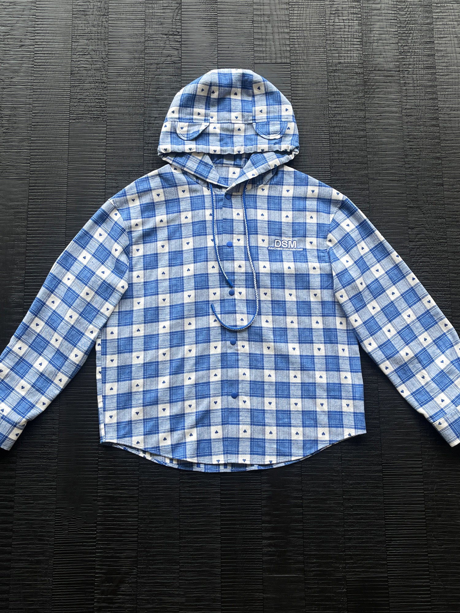 Brushed Plaid Hooded Overshirt