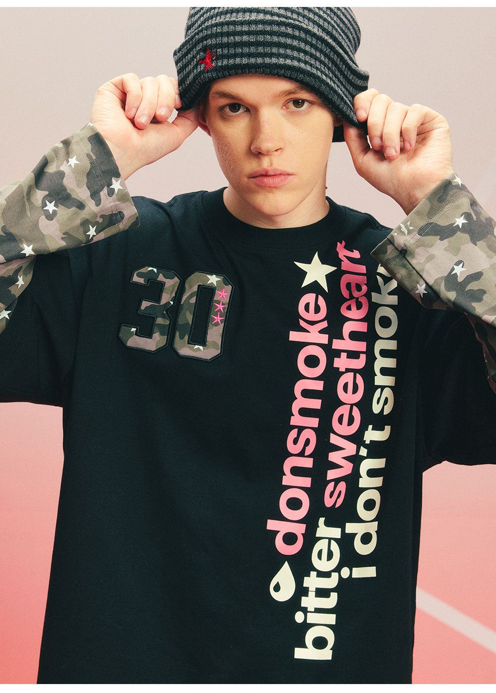Sorona Oversized Contrast-Sleeve T-Shirt