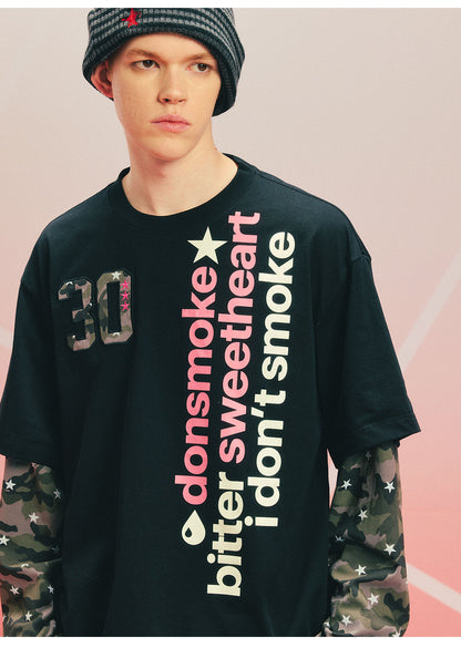 Sorona Oversized Contrast-Sleeve T-Shirt