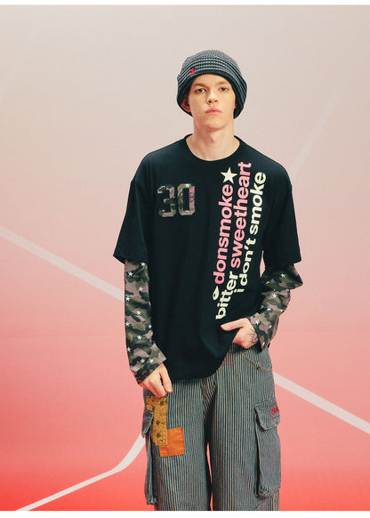 Sorona Oversized Contrast-Sleeve T-Shirt