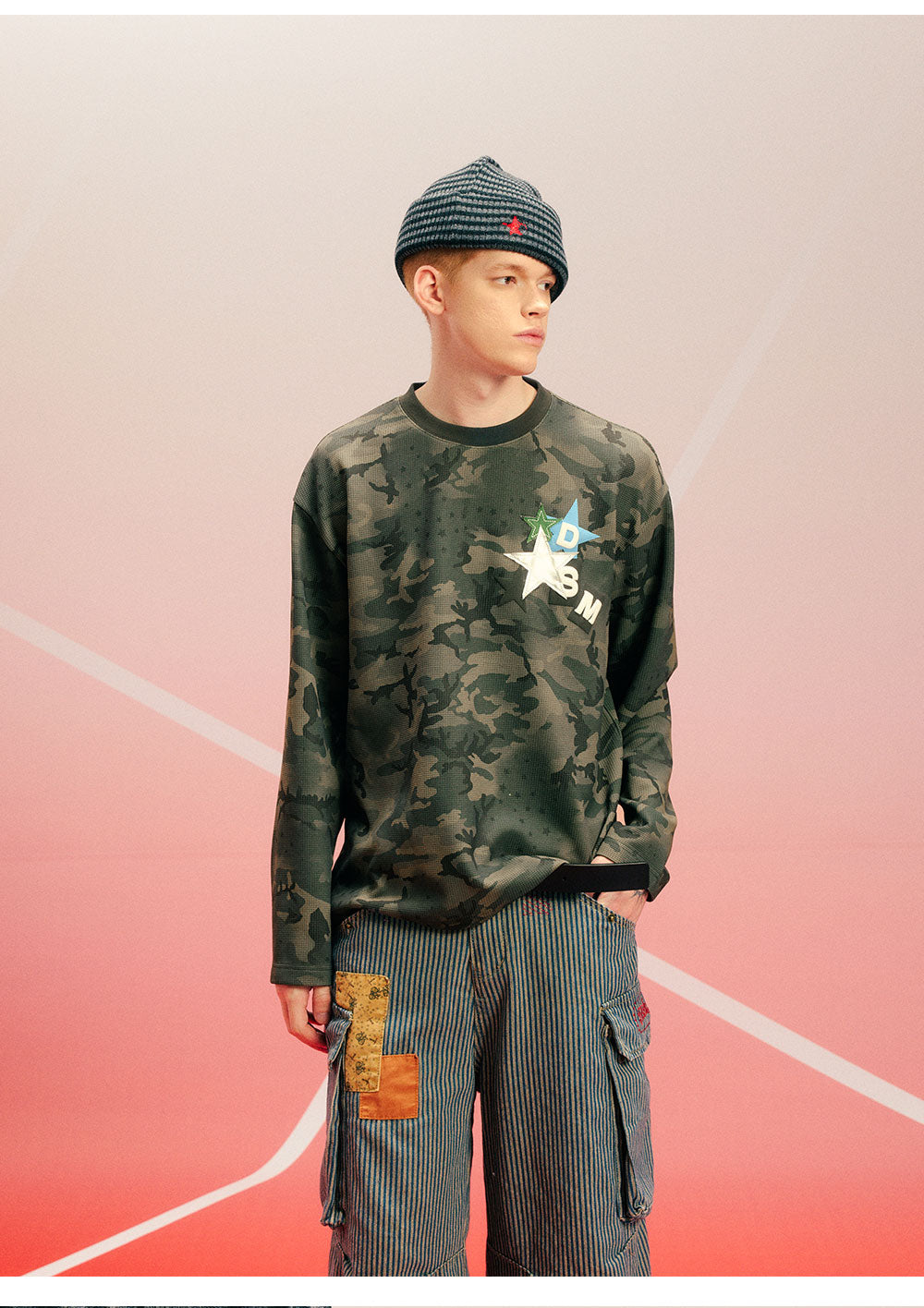 Printed Waffle Camouflage T-Shirt