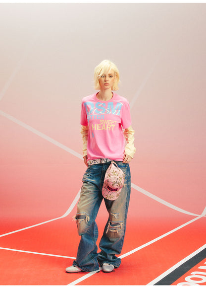 Compact Cotton Faux-Layer T-Shirt