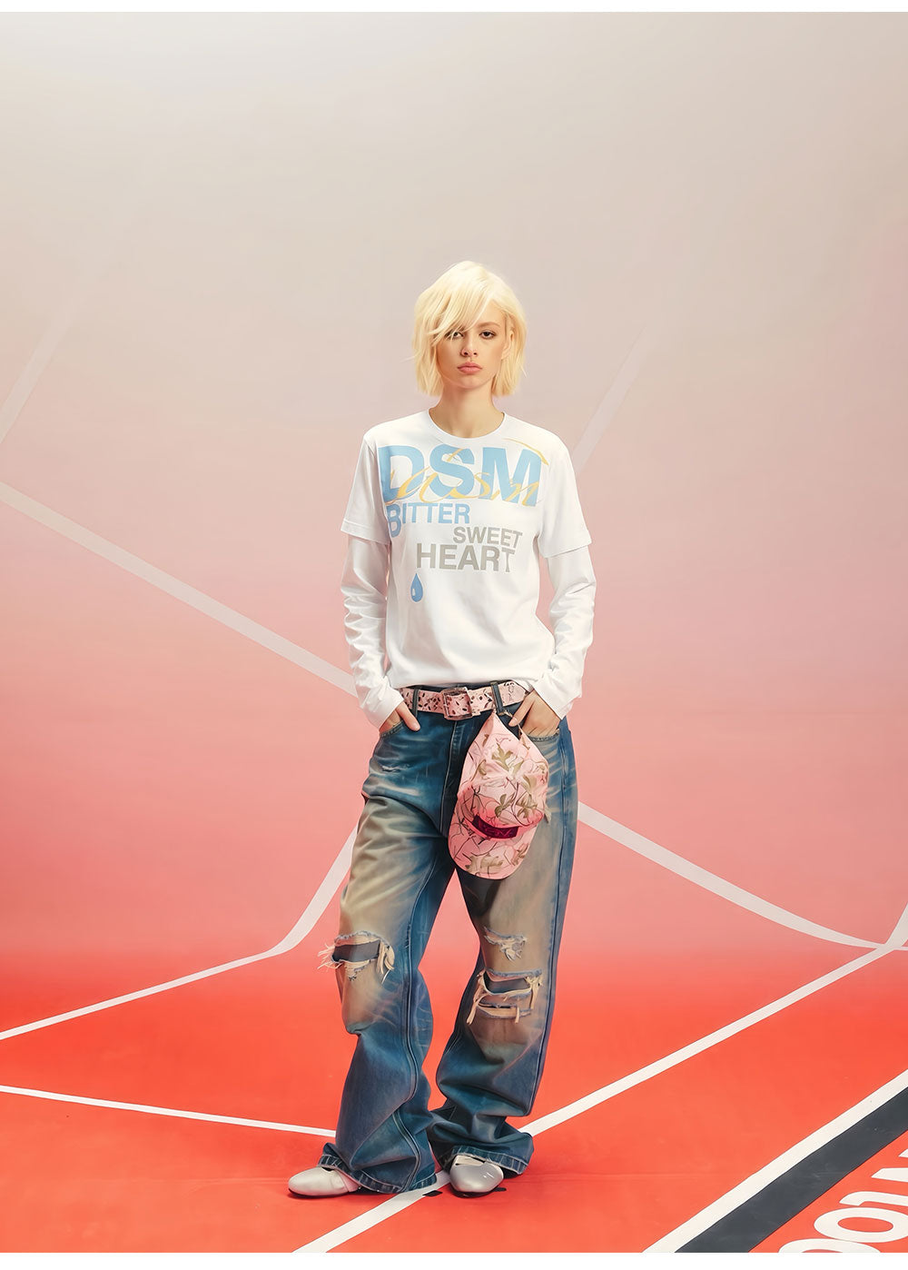 Compact Cotton Faux-Layer T-Shirt