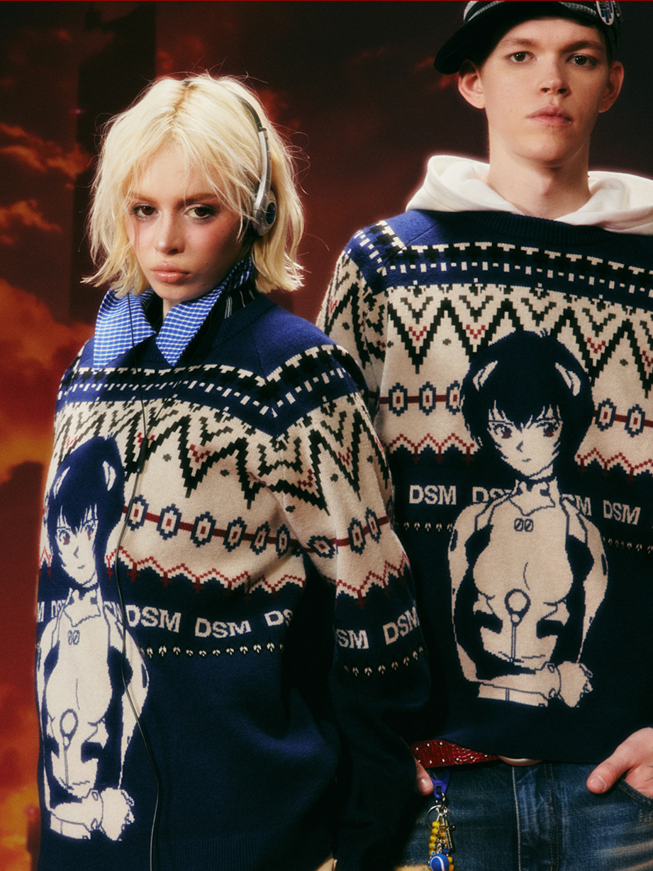 Jacquard Relaxed Graphic Sweater