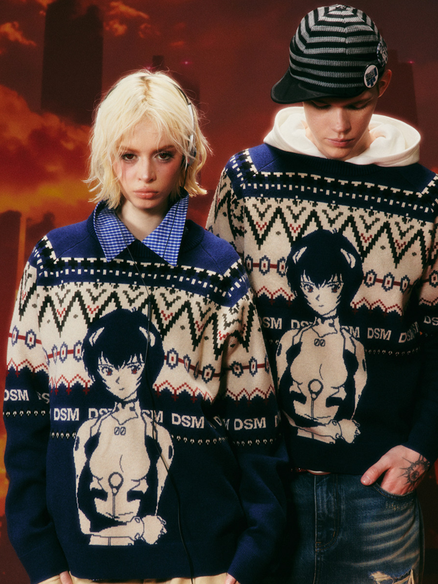 Jacquard Relaxed Graphic Sweater