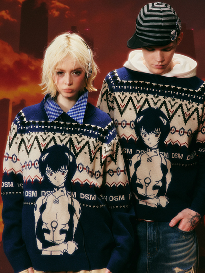 Jacquard Relaxed Graphic Sweater