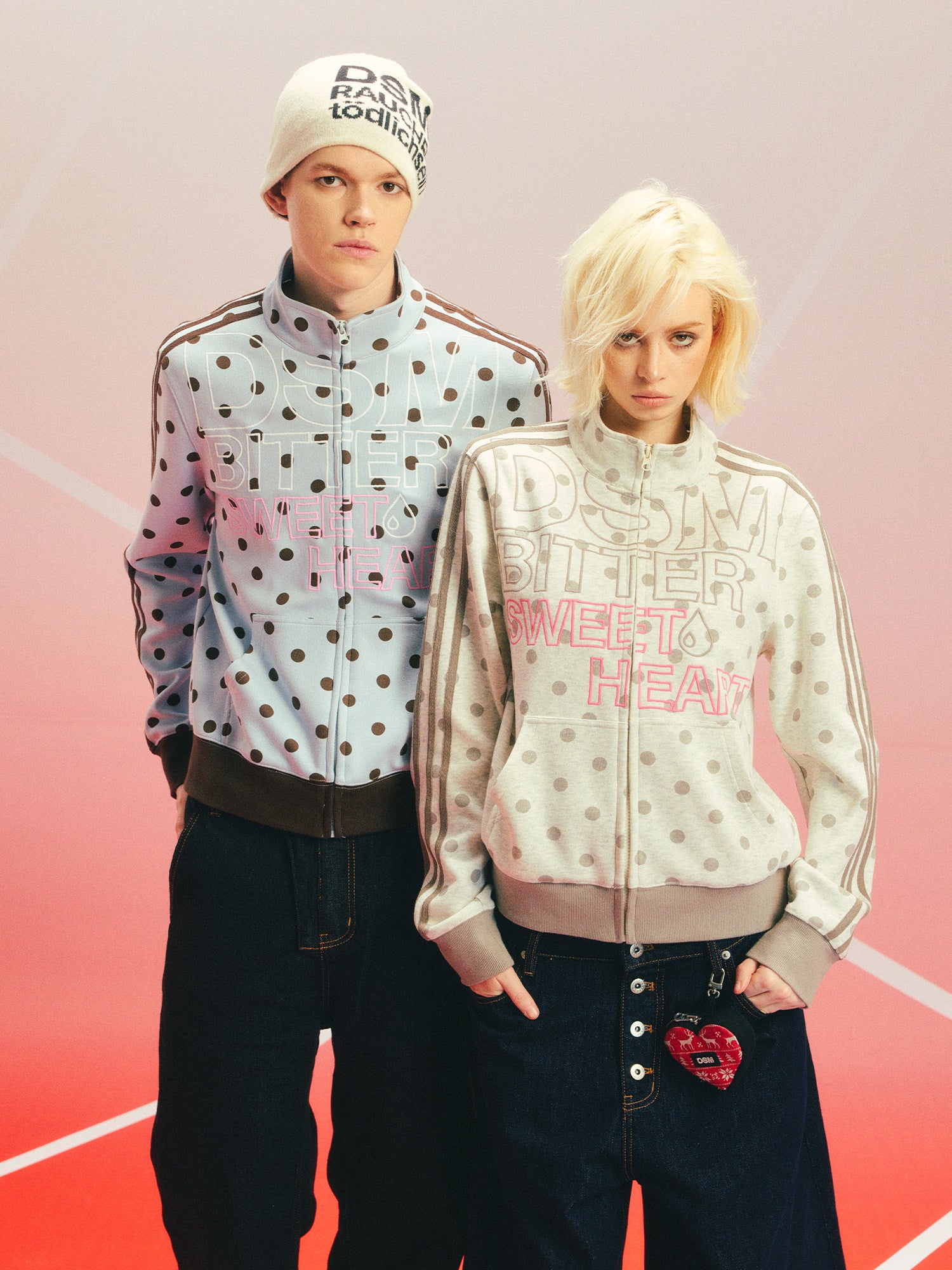 Custom Polka-Dot Stand-Collar Sweatshirt