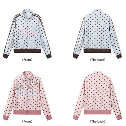 Custom Polka-Dot Stand-Collar Sweatshirt