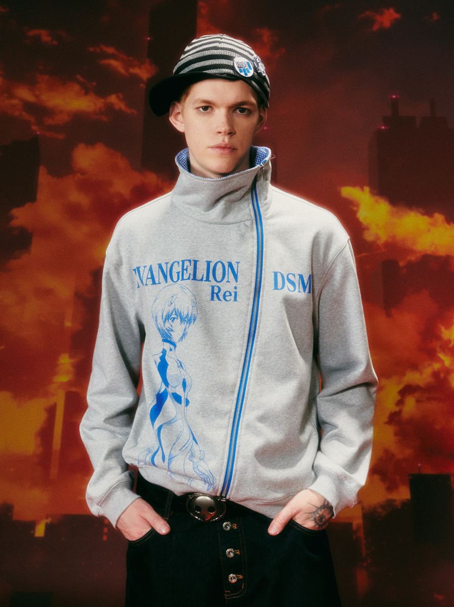 Diagonal Zip Hoodie Cardigan