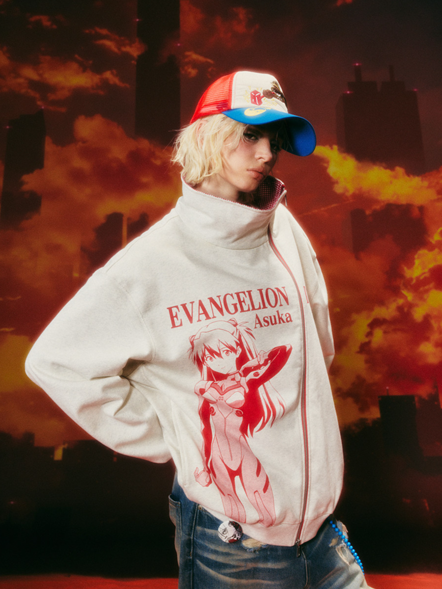Diagonal Zip Hoodie Cardigan