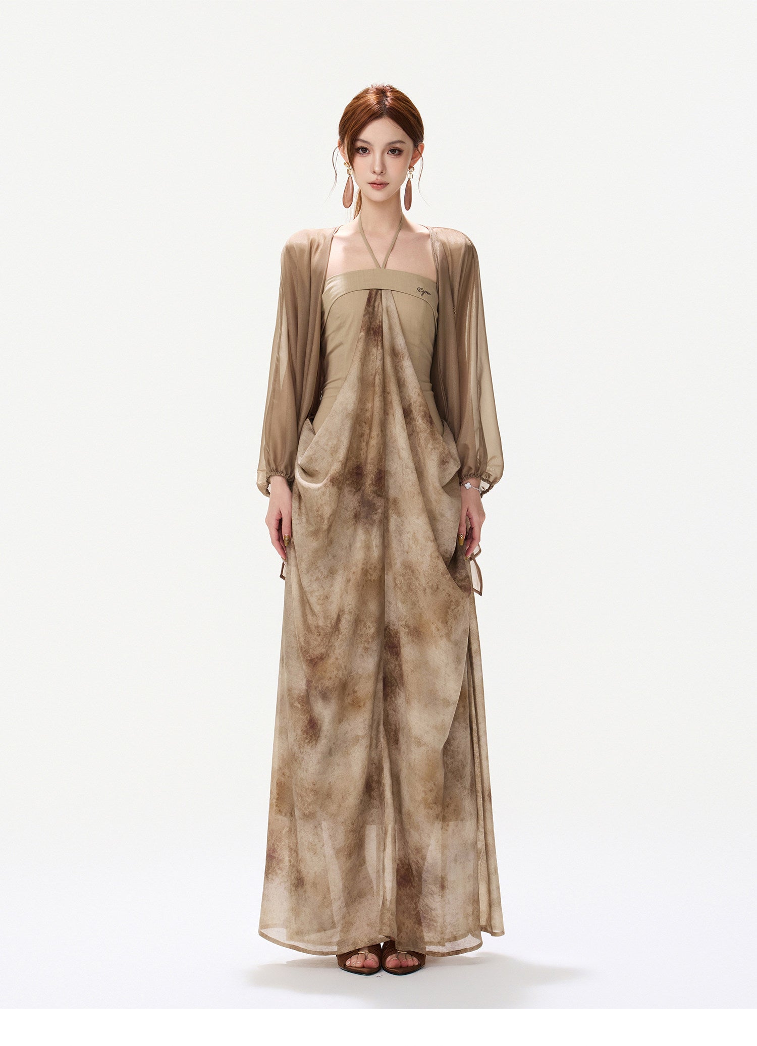 Sheer Wrap Asymmetric Blouse