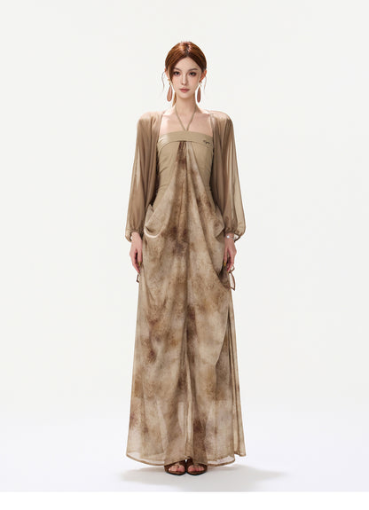 Sheer Wrap Asymmetric Blouse