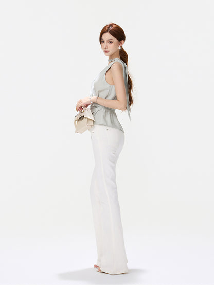 Hand-Braided Halter Waist Top