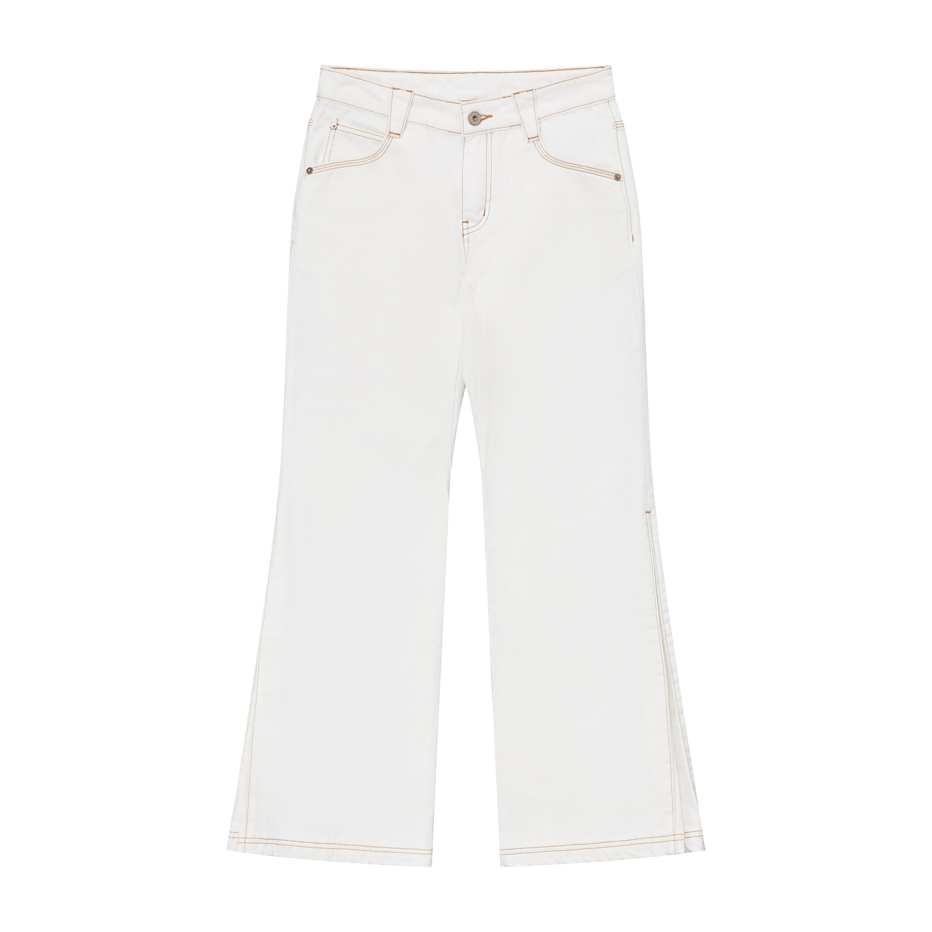 Contrast Stitch Flared Jeans