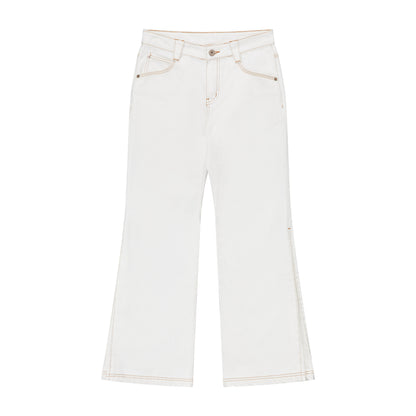 Contrast Stitch Flared Jeans