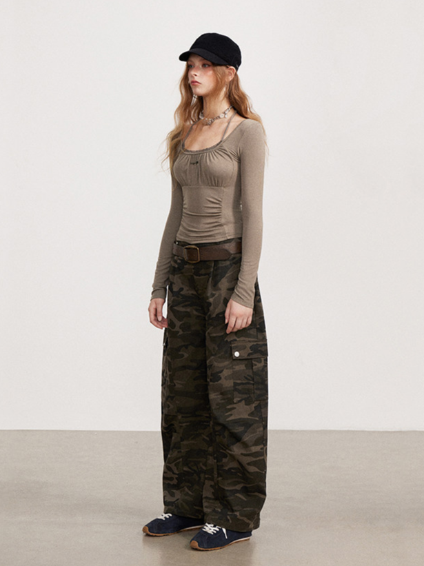 Vintage Curved-Leg Cargo Pants