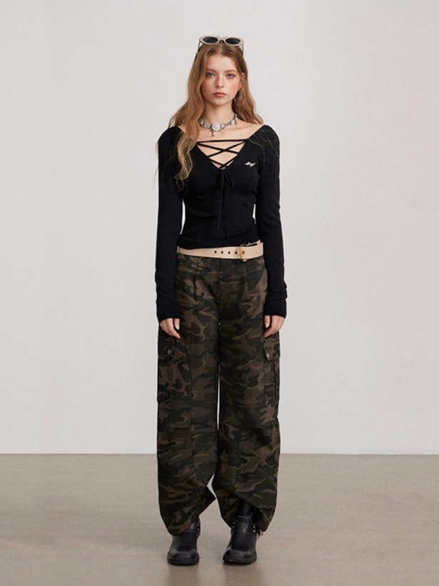 Vintage Curved-Leg Cargo Pants