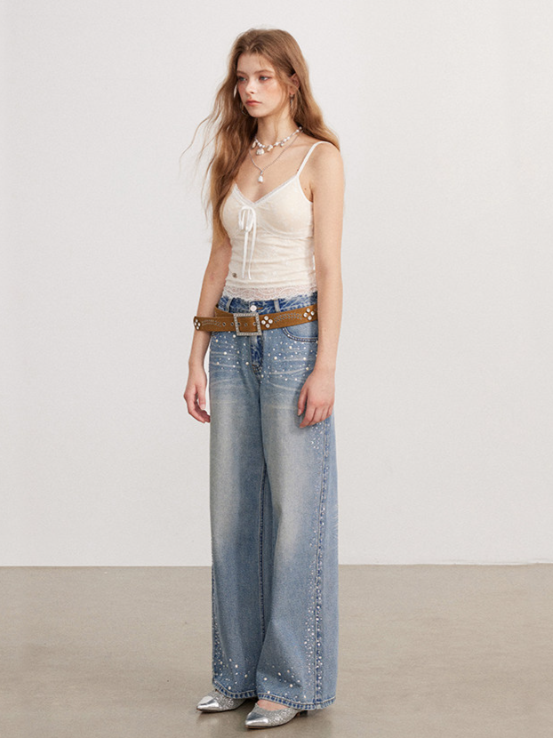 Lace Bow Jacquard Cami