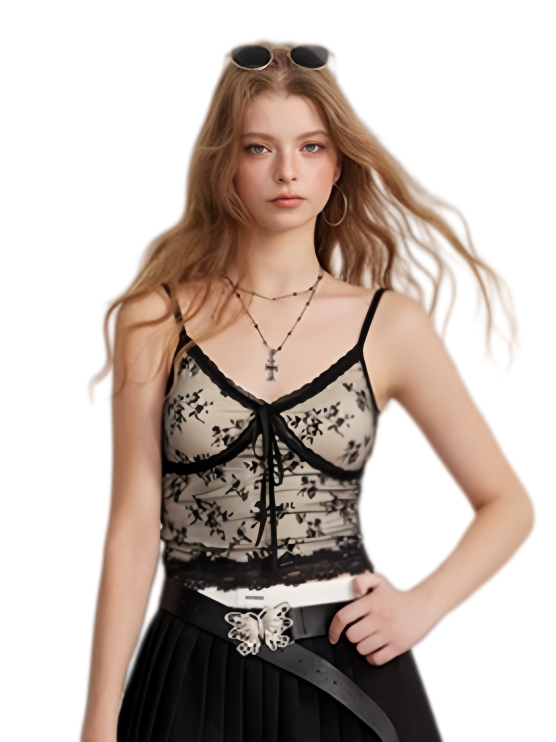 Lace Bow Jacquard Cami