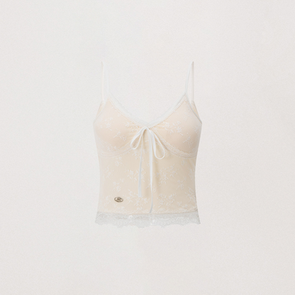 Lace Bow Jacquard Cami