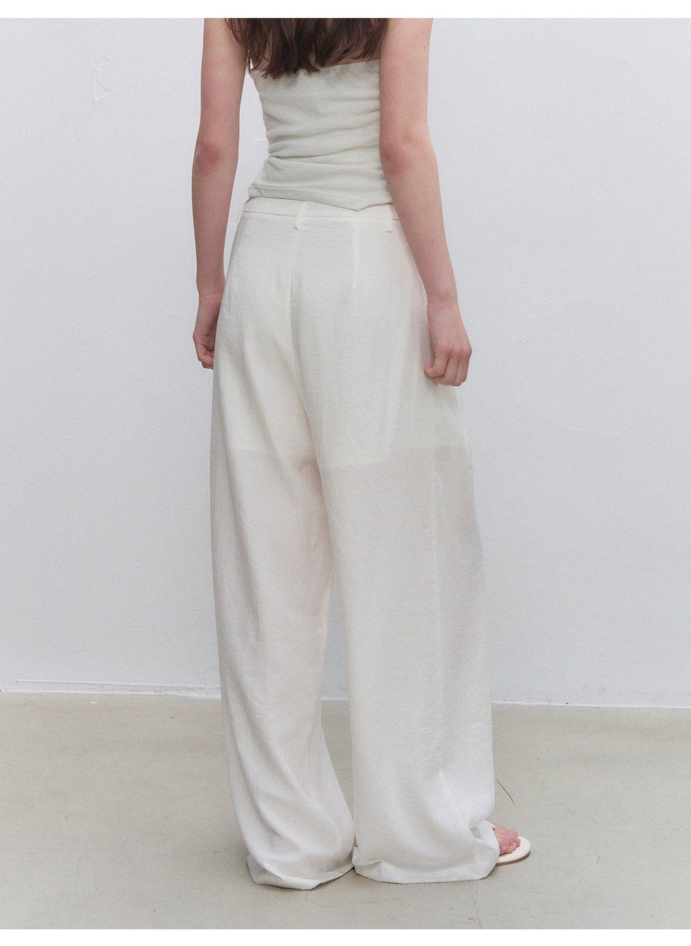 Textured Low-Waist Wide-Leg Trousers