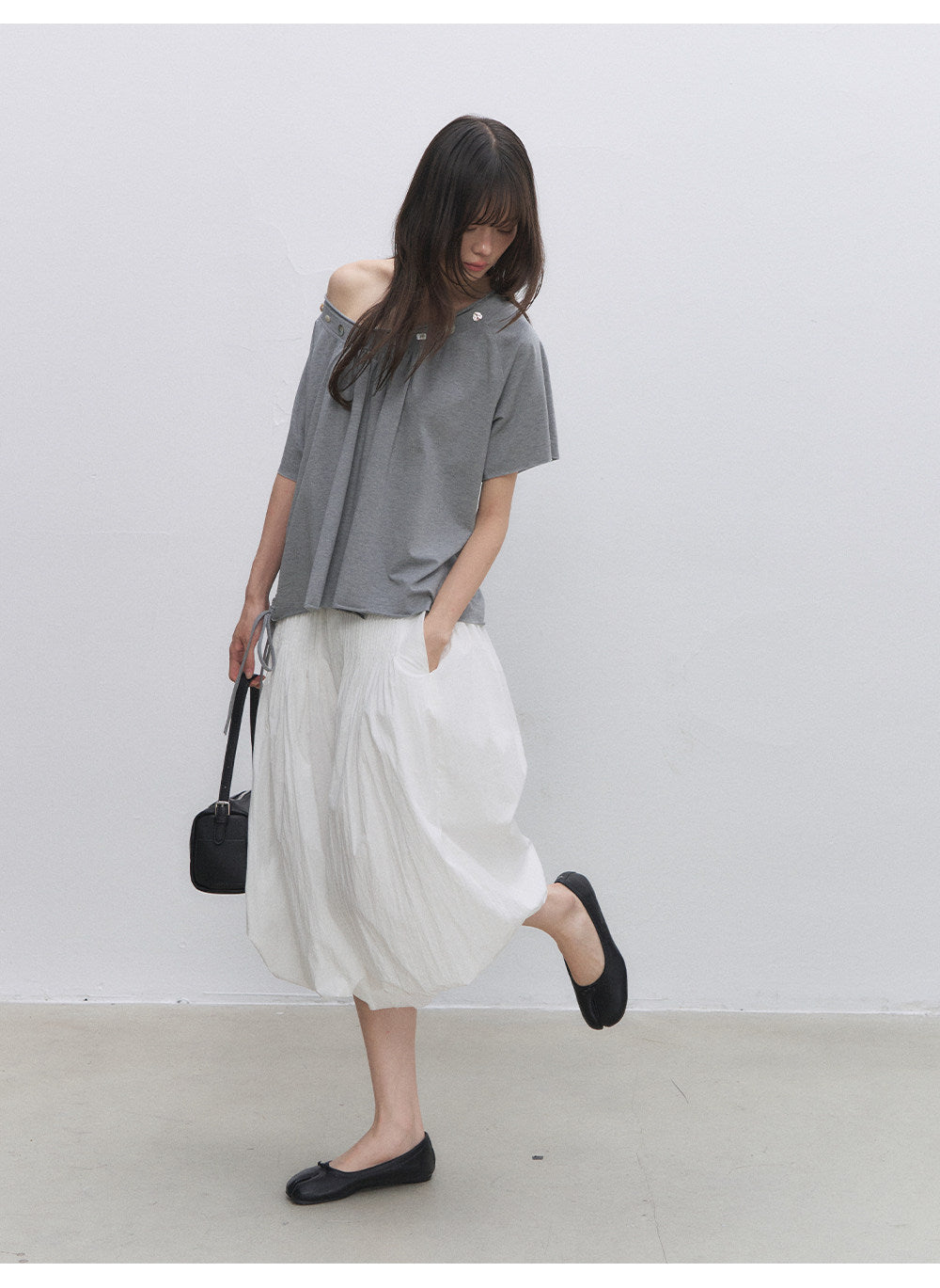 Modal Asymmetric Draped Top