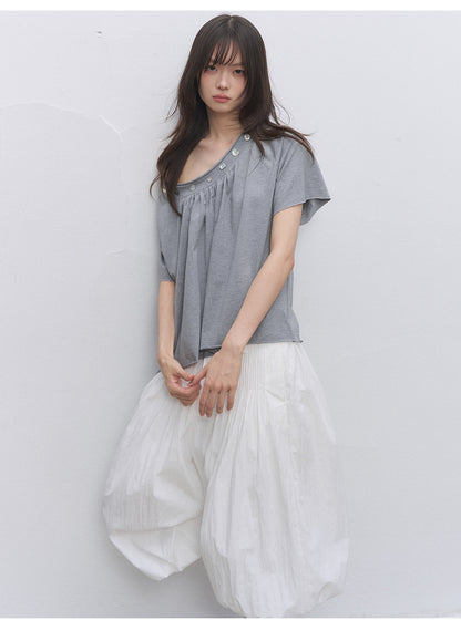 Modal Asymmetric Draped Top