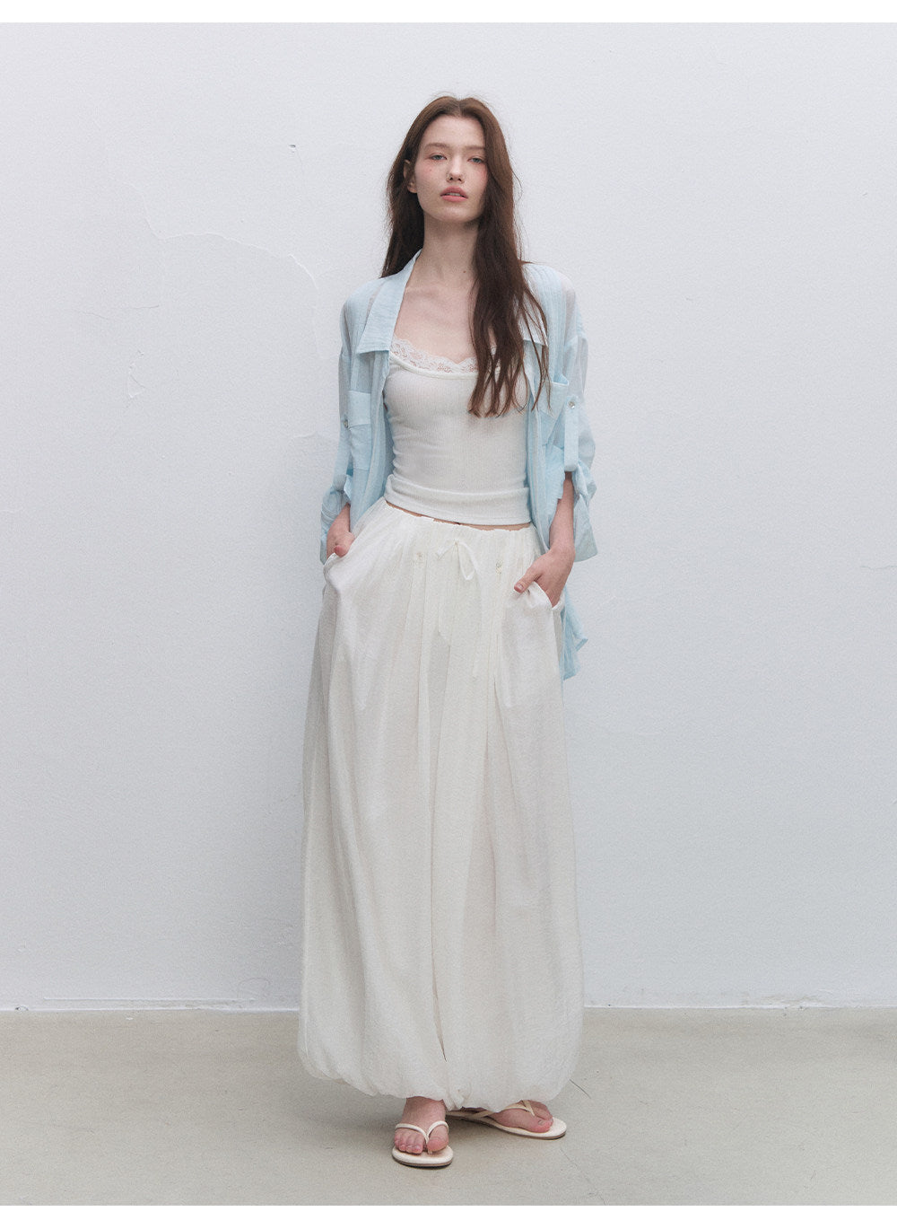 Pleated Balloon-Leg Tencel Trousers