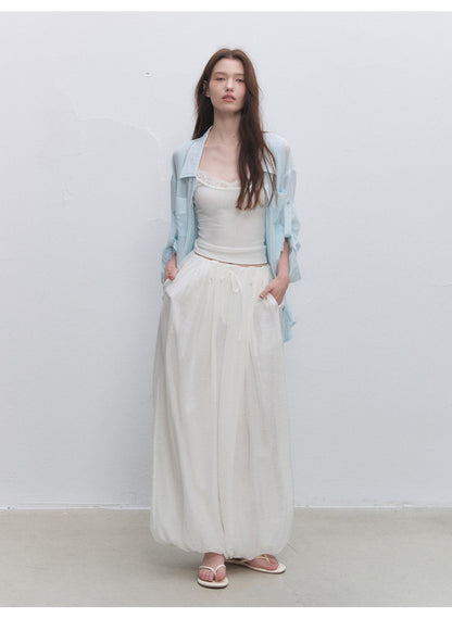 Pleated Balloon-Leg Tencel Trousers