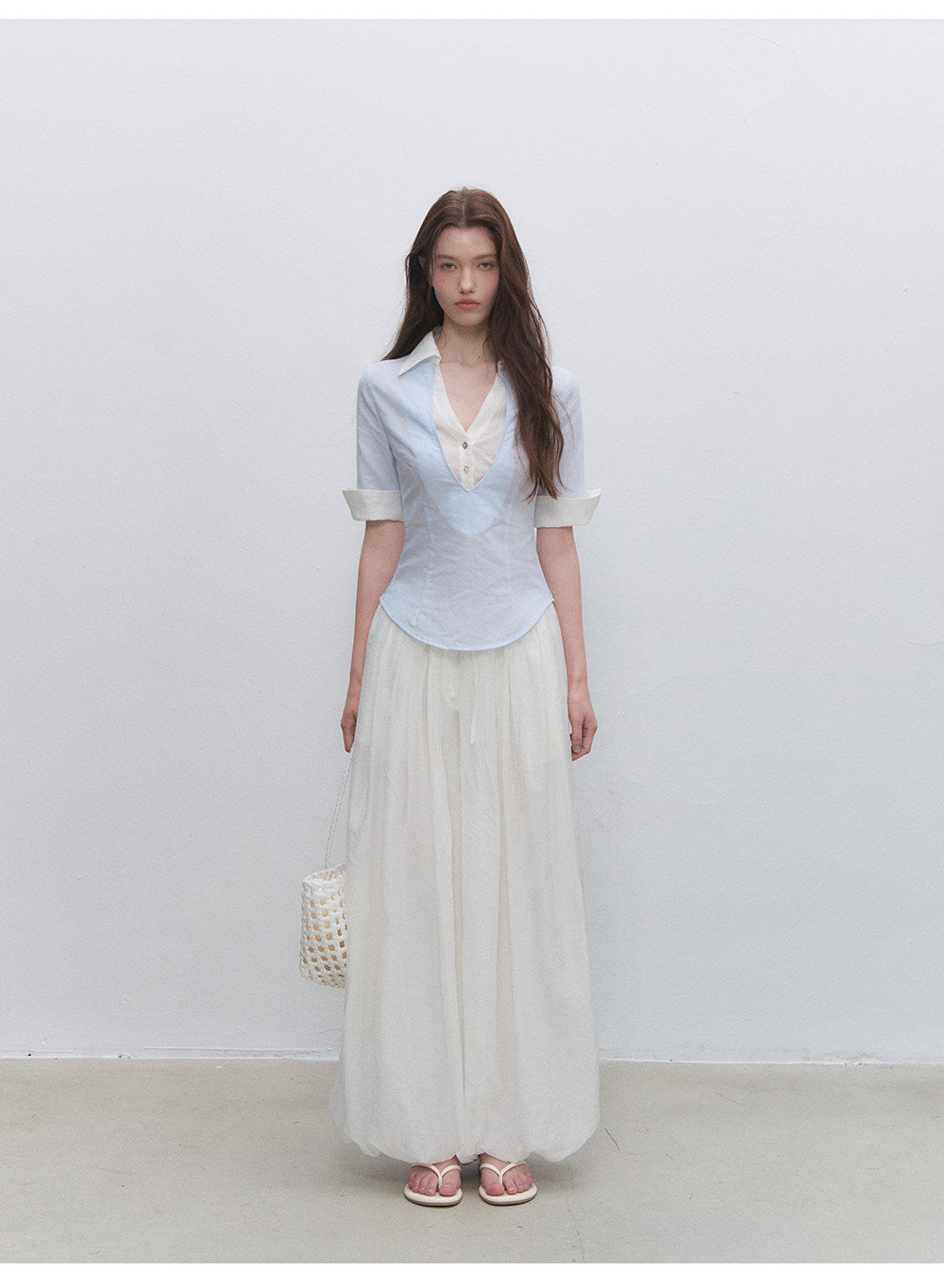 Pleated Balloon-Leg Tencel Trousers