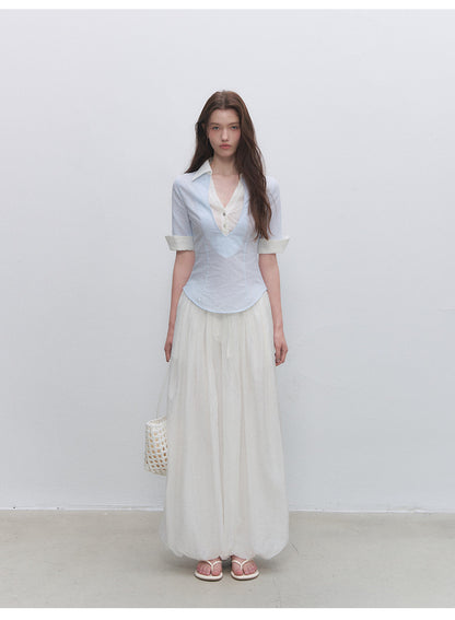 Pleated Balloon-Leg Tencel Trousers