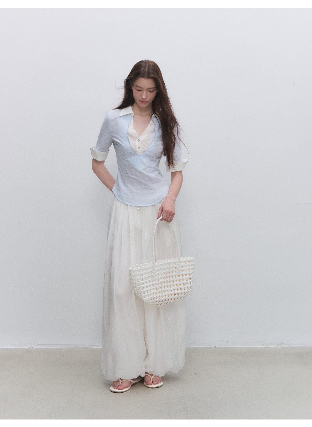 Pleated Balloon-Leg Tencel Trousers