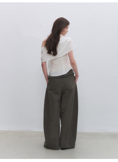 Asymmetric Bow Waist Blouse