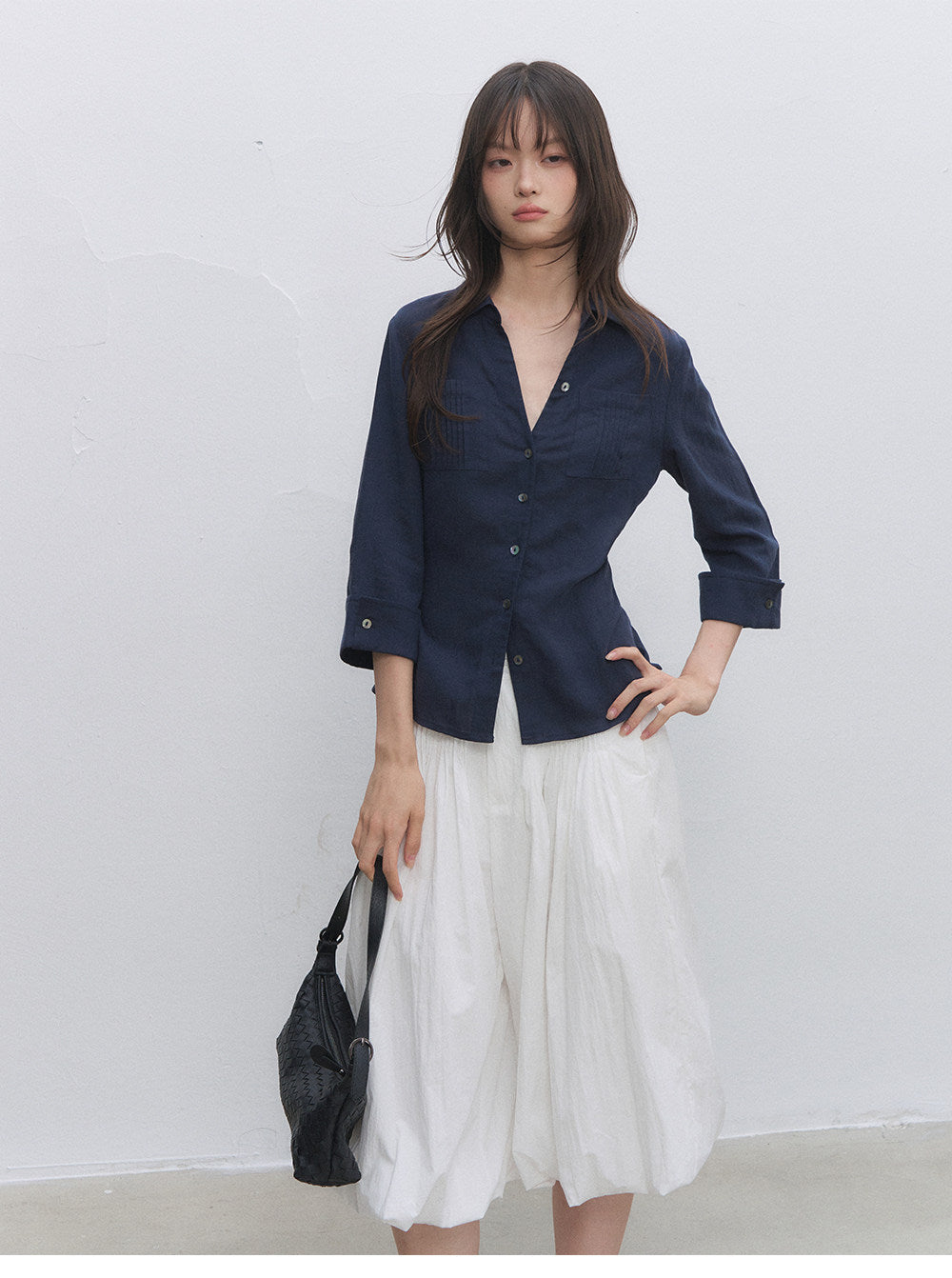 Tencel Linen Cinched Shirt