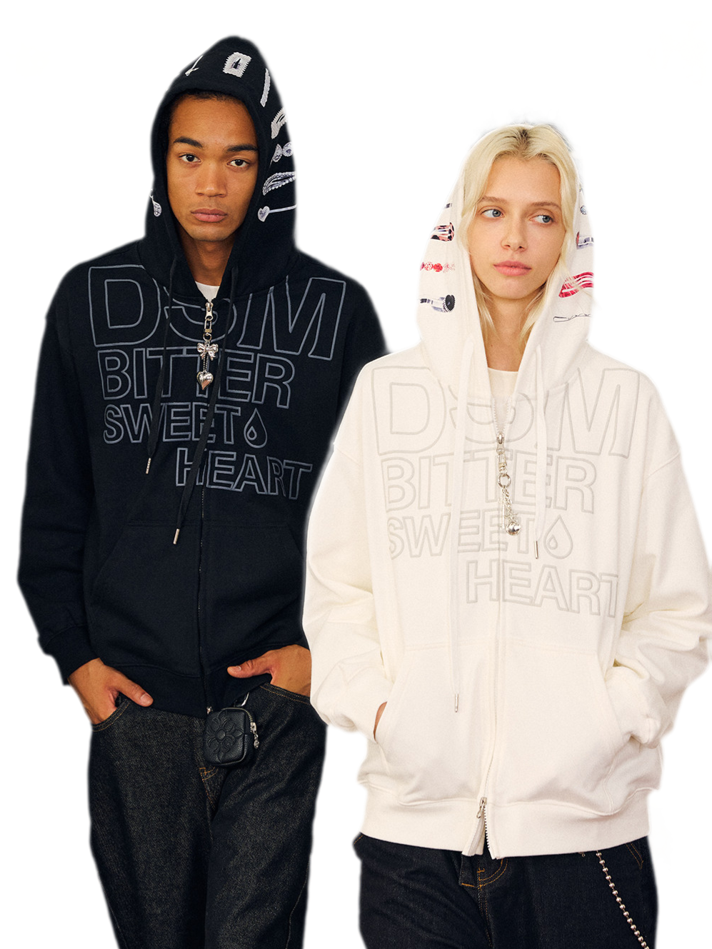 Raised Logo Zip Hoodie