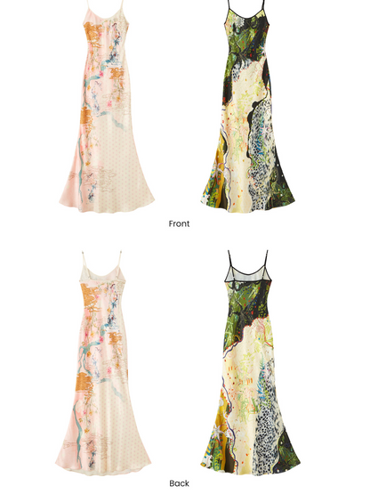 Leopard Stitch Floral Slip Dress