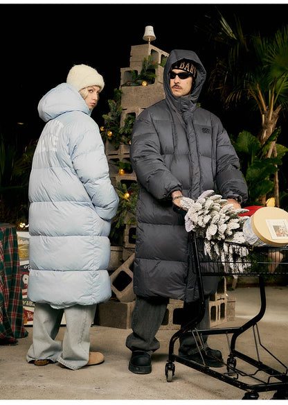 Long Hooded Duck Down Jacket
