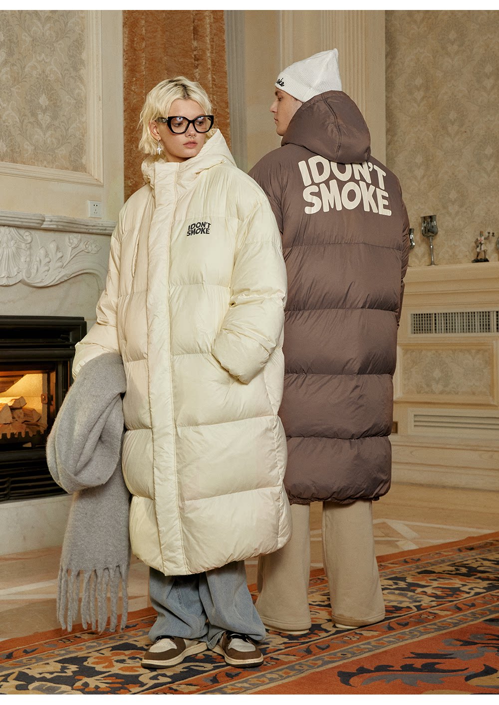 Long Hooded Duck Down Jacket