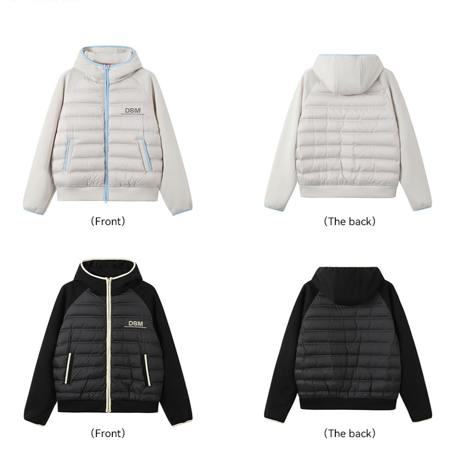 Contrast-Bound Cropped Down Jacket