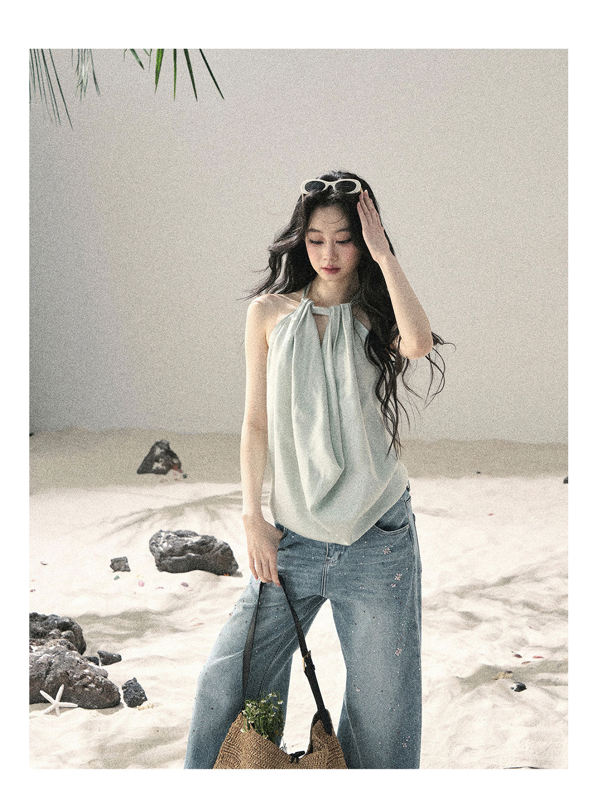 Fluid Halter Backless Top